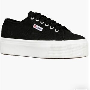 Superga 2790 Platform Sneaker Black White